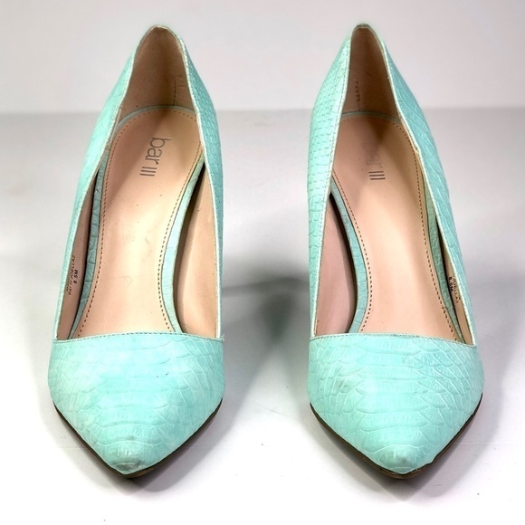 Bar III seafoam green faux crocodile pumps retro 1980s 8.5 - Picture 5 of 11
